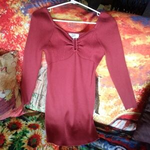 Madden NYC Burnt Orange Sleeved Dress